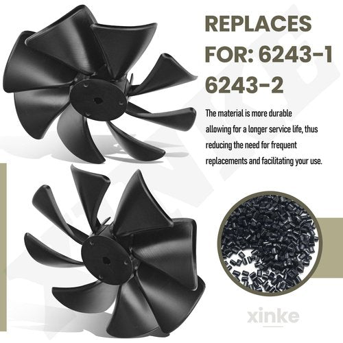 6243-1 & 6243-2 Fan Compatible with Walker H-ydro CW & CCW Rotation Fan for Various Applications, Ensures Reliable Performance in Both Xlockwise (CW) and Counterclockwise (CCW) Directions