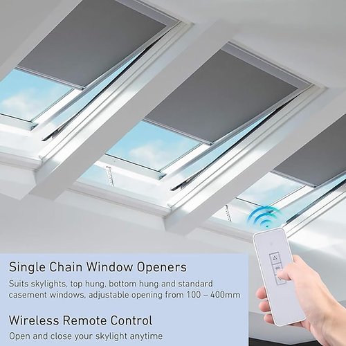 Automatic Window Opener,Electric Chain Window Opener Actuator with Wall Switch and Remote Control,Motorized Window Vent Opener and Closers(11.8in)