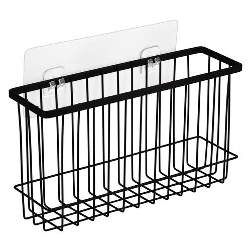 Toplife Wall Door Adhesive Kitchen Wrap Organizer Rack, No Drilling, Black