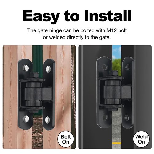 Joytrace Heavy Duty Bolt On Sealed Bearing Gate Hinges for Large Driveway Gates 1100lbs Adjustable Industrial Hinge for Wood Metal Swing Gate Hinges