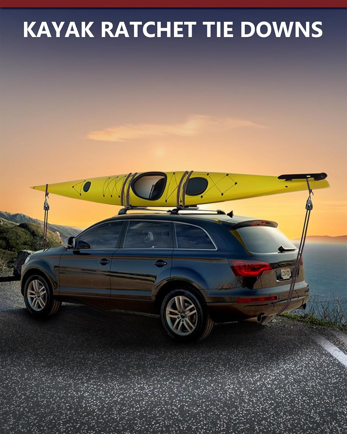 VIPARSPECTRA Retractable Heavy Duty Ratchet Tie Down Straps [4 Pack, 8ft, 75lbs/Pack], Rope Pulley System Rollers with Carabiner Hook for Kayak/Hanging Plants/Grow Light/Tents Various Tie-Down Uses