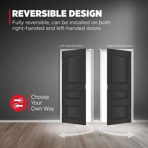 Kwikset Henley Interior Privacy Door Handle with Lock, Door Lever For Bathroom and Bedroom, Matte Black Reversible Keyless Turn Lock, with Microban Protection