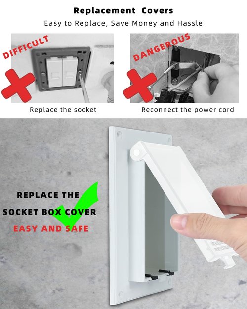 Electrical Box Replacement Cover, DBVC-1 Extra Duty Replacement for All-Weather Use, Type 3r Enclosure Cover for Wet Locations Can be adapted to DBVR1C/DBVS1C/60VC, Improve Electricity Safety