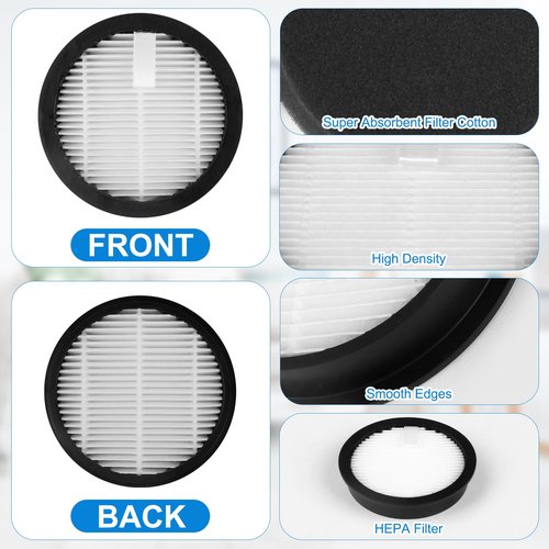4 Pack HEPA Filter and 4 Pieces of Sponge for AceVac 11 Vacuum Cleaner