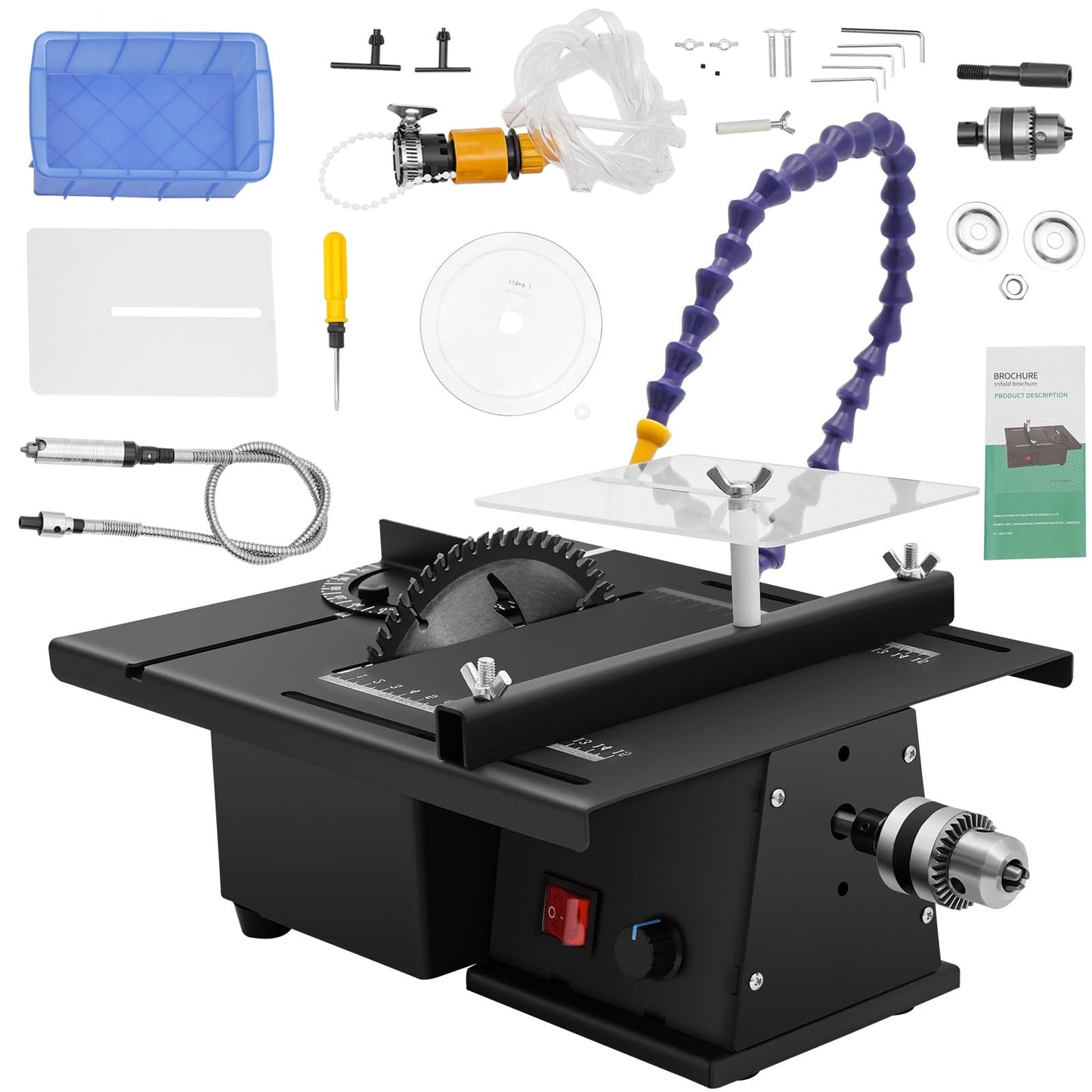 Gem Faceting Cutting Carving Polishing Machine, 1850W Portable Table Saw Jewelry Rock Polishing Grinding Tool 0-10000RPM Grinder