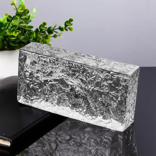 Yutianli Transparent Glass Blocks Wall Decor Ice Crystal Textured Solid Rectangular Glass Bricks Used as Partition Walls Accent Wall