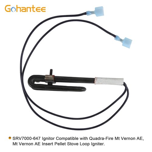 gohantee Pellet Stove Loop Igniter, SRV7000-647 Ignitor Compatible with Quadrafire Pellet Stoves Mt Vernon AE, Mt Vernon AE Insert