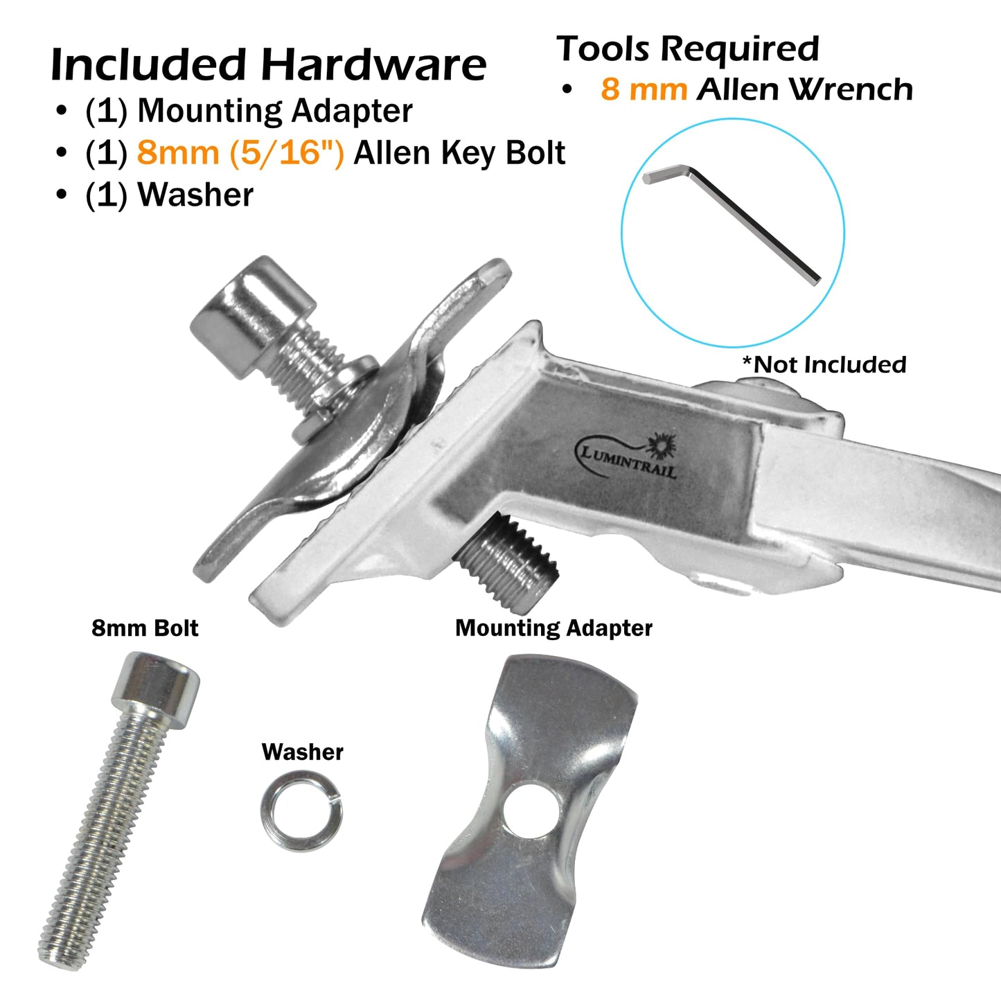 Lumintrail Center Mount Bicycle Kickstand - Fits 24-29 Inch Bikes - Bike Kick Stands for Adult Mountain, Cruiser and Road Bike - Quick Adjust Height Kickstand