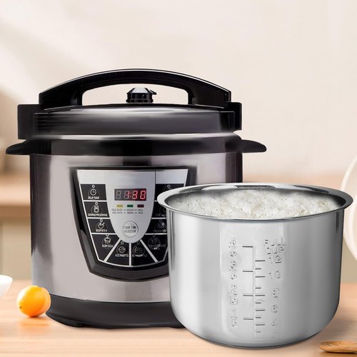 Linkidea Rice Cooker Inner Pot Replacement, 304 Stainless Steel Pressure Cooker Pot, Dishwasher Safe Inner Bowl Compatible with Power Pressure Cooker PPC770, PPC771 6 Quarts Cooker