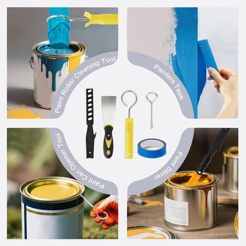 Koalafast Paint Roller Kit-29 Piece Paint Set with 40" Extension Pole,9"4" Paint Rollers,Paint Brushes,Tray,Painting Supplies for Home Interior & Home Improvement