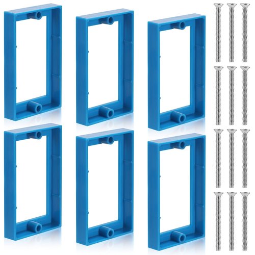 NQEUEPN 6pcs 1/2"" Single Gang Receptacle Outlet Box Extenders, Electric Outlet Extender Box with 12 Screws Receptacle Extender for Electric Box and Electric Outlet Switches (Blue), M