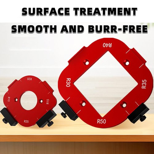 Upgrade Fillet and Arc Cutter for Woodworking, 8-in-1 Router Templates for Woodworking(R10–R50), Trimmer Cutting R Angle Arc Template, Fits Trim Table & Handheld Routers, Aluminum Alloy (M+L)