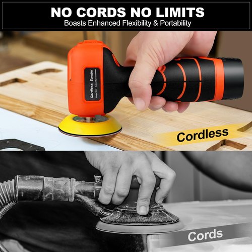16.8V Cordless Electric Sander with 36PCS Sandpapers, 3500 RPM, 3.0Ah Battery, Lightweight & Compact Design for Wood, Metal, Paint Removal, and DIY Projects