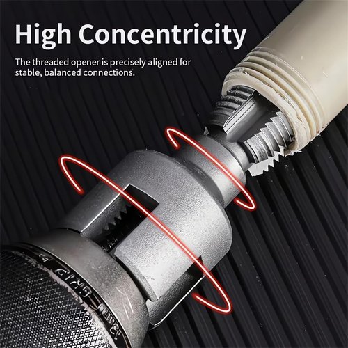 2 in 1 Integrated Internal & External Pipe Threading Tool 1/2 3/4 1 Npt 2025 Front Before PVC Pipe Re Threader Tool Electric Drill Thread Size Maker Kit for Plastic PPR Pipe Tap Die Set (3/4")