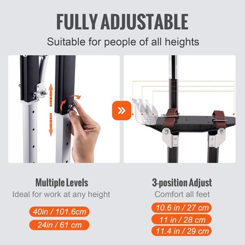 Drywall Stilts Aluminum Tool Stilts 24''-40'' Adjustable Painting Black