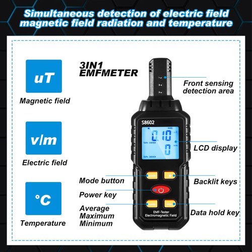 Ghost Hunting Equipment Kit, Emf Meter with 2 Motion Light up Cat Balls, Paranormal Equipment Emf Meter Detector Ghost Equip for Outdoor(White)