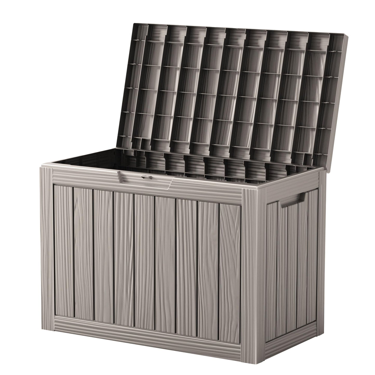 Trygoal 45 Outdoor Storage Box, Waterproof Resin Deck Box with Side Handles, Lockable Outdoor Bench for Indoor & Outdoor Use, Storage Bin for Patio Cushions, Garden Tools, Package Delivery, Grey