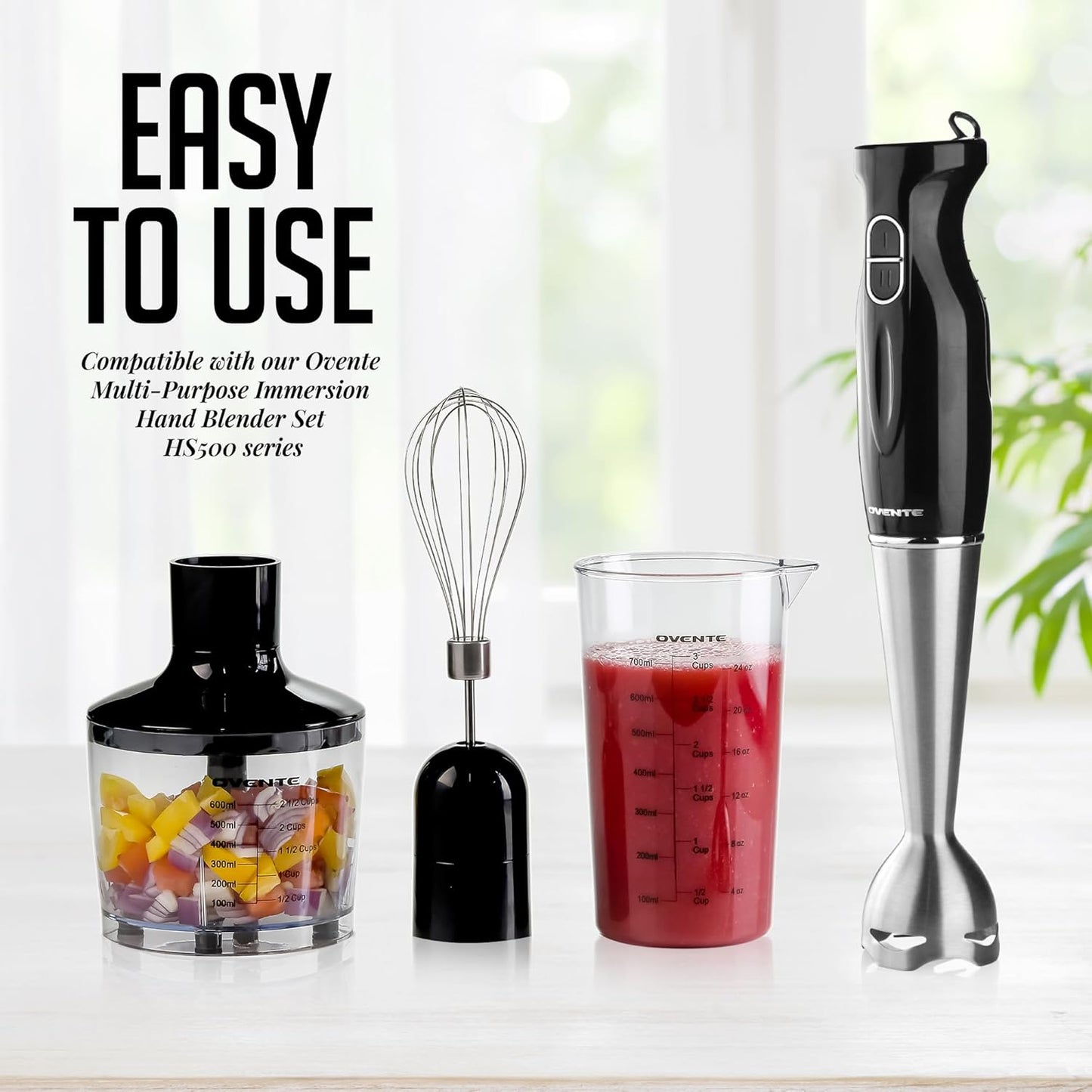 OVENTE Replacement Shaft for Hand Blender HS560 Series, Stainless Steel Immersion Blender Attachment for Blending Smoothies, Milkshakes, Puree, Sauces or Baby Food, Silver ACPHS7010