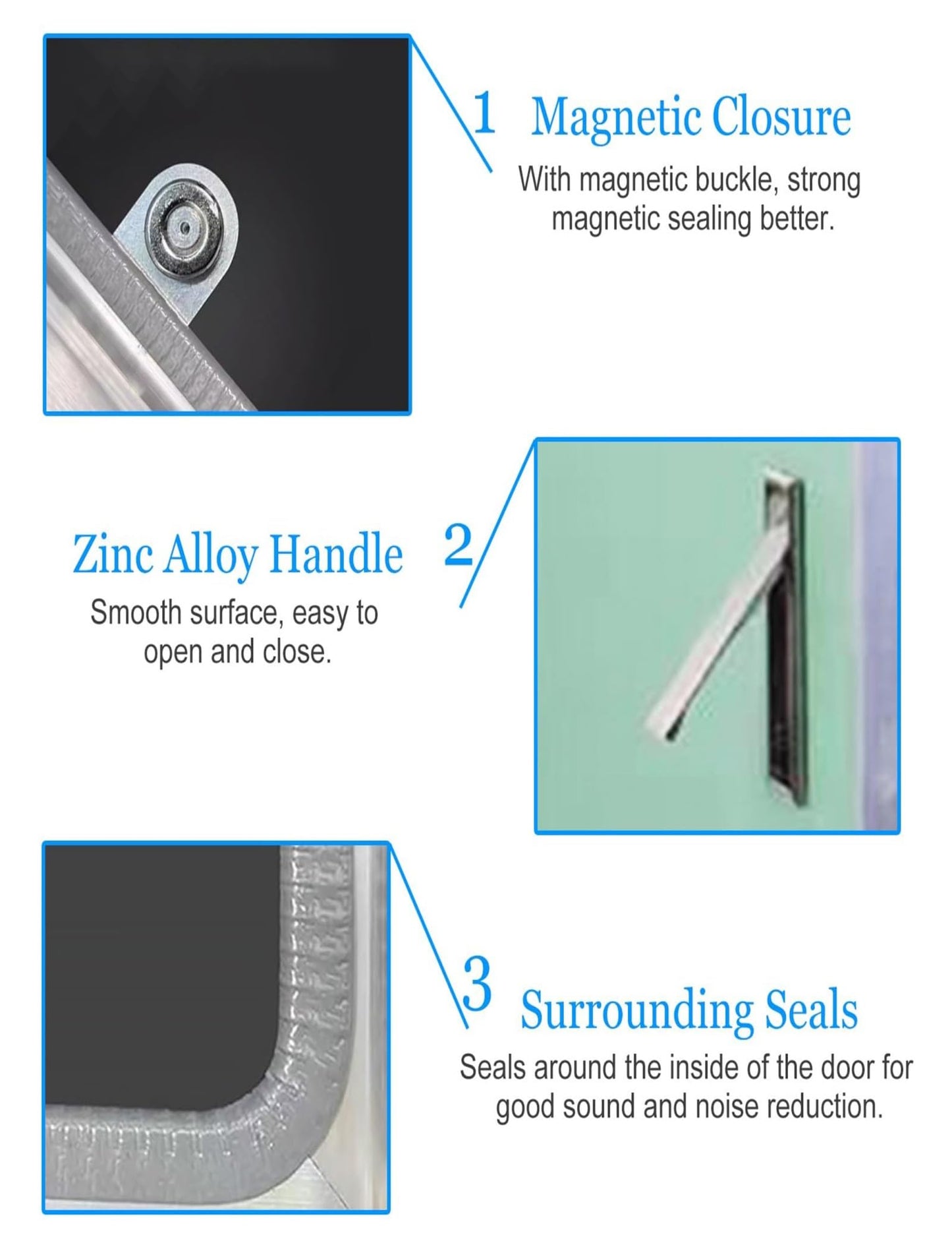 Flush Mount Gypsum Board Plumbing Access Door, Drywall Access Panel, Aluminum Frame Inspection Hatch(Left,40X75CM)