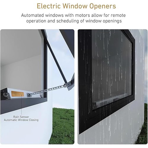 Automatic Window Opener,Electric Chain Window Opener Actuator with Wall Switch and Remote Control,Motorized Window Vent Opener and Closers(11.8in)