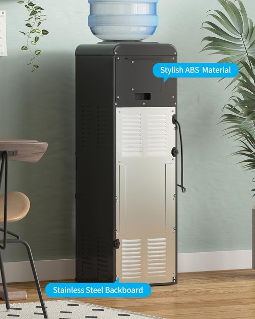 Muhub Water Dispenser with Ice Maker, Top Loading Hot and Cold Water Cooler with Child Safety Lock, 3 to 5 Gallon Water Dispenser with 3 Temperature Settings for Home,Office.