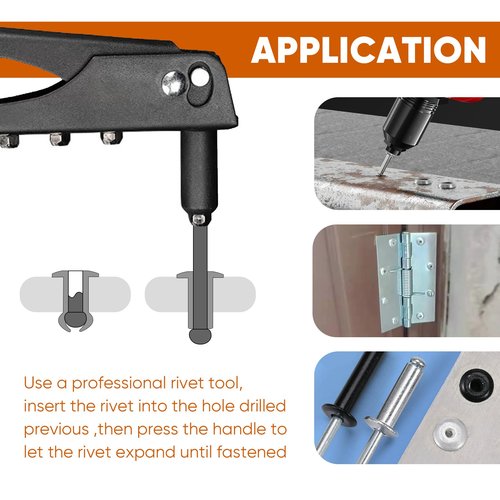 ALLCLEAN 110 Pcs 3/16" x 1" Aluminum Blind Rivets,4.8 x 25mm Pop Rivets,Aluminum Grip and Steel Mandrel