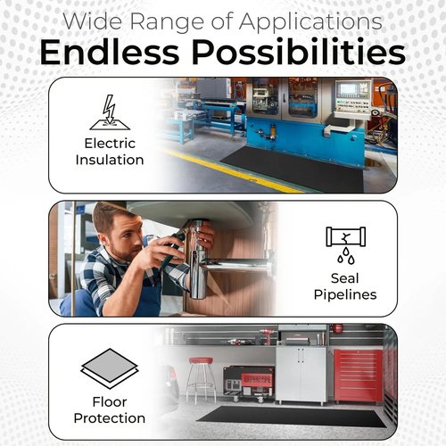 KenoRub Silicone Rubber Sheet for Pipe Insulation,Grade 55A,12 × 12 inch DIY Gasket Material,Suitable for AC Unit,Pipeline, Supports, Seals, Bumpers, Protection,AC Line Insulation (1/25)