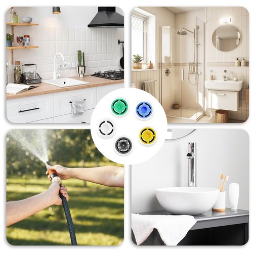 10 PCS Shower Flow Limiter, Gpm 1.5/1.8/2.0/2.5/3.0 Shower Head Flow Restrictor Shower Flow Reducer Shower Flow Restrictor Shower Head Water Saver Pressure Reducer for Fixed Shower Head 0.63 Inch