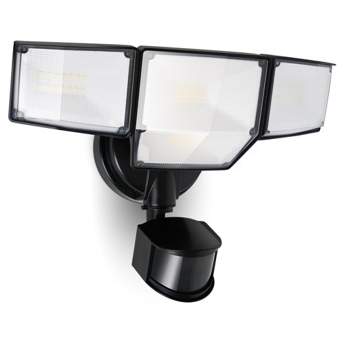 LUTEC 80W 9000LM LED Security Light Motion Sensor Outdoor Lights, 4 Head LED Flood Lights Outdoor 5000K Daylight, IP65 Waterproof, Motion Detected Lights for Outside, House, Garage, Yard (Black)