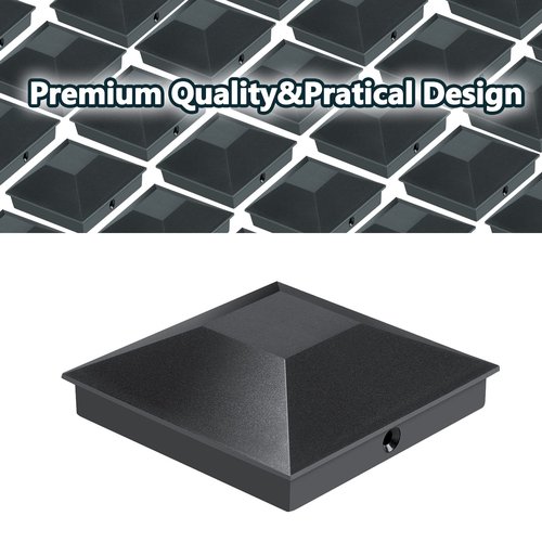 Eapele 4X4(3.5in x 3.5in) Wood Fence Post Caps, PP Plastic Water-Proof UV-Proof, Keep Post from Cracking and Rotting (24pcs, Black
