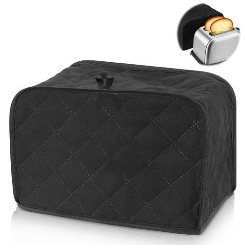 Black Toaster Cover 2 Slice, Two Slice Bread Machine Covers Quilted Toaster Covers Bread Maker Universal Size Kitchen Appliance Cover Polyester and Cotton Quilted, Dust and Fingerprint Protection