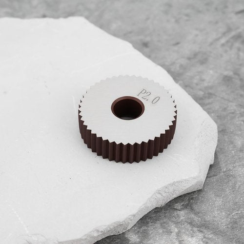 ECSiNG 2pcs P2.0mm Straight Knurling Wheels 28x8x8mm Steel Rollers for Knurling Tools and Lathe Holders
