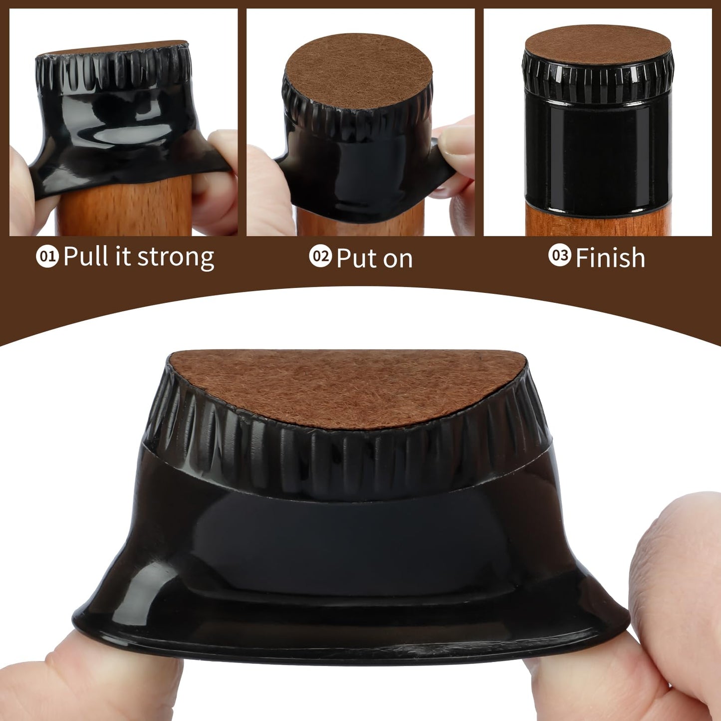 Chair Leg Floor Protectors, 24 Pack Silicone Furniture Pads for Hardwood Floors, Anti-Scratch Furniture Sliders Felt Pads, Noise-Reducing Chair Feet Covers, Table Legs Fit Sizes to(1.3" to 1.97")