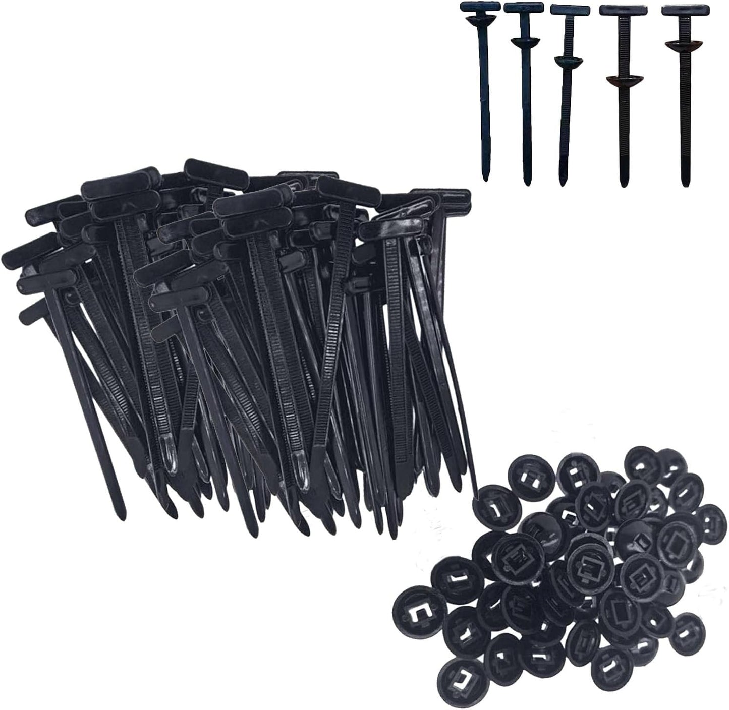 Nylon Universal Cable Tie Buckle, Locking Zip Ties Holder with Pin & Button Design, Suitable for Car Daily Auto Fixing (50PCS)