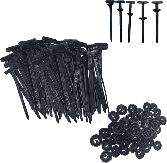 Nylon Universal Cable Tie Buckle, Locking Zip Ties Holder with Pin & Button Design, Suitable for Car Daily Auto Fixing (50PCS)