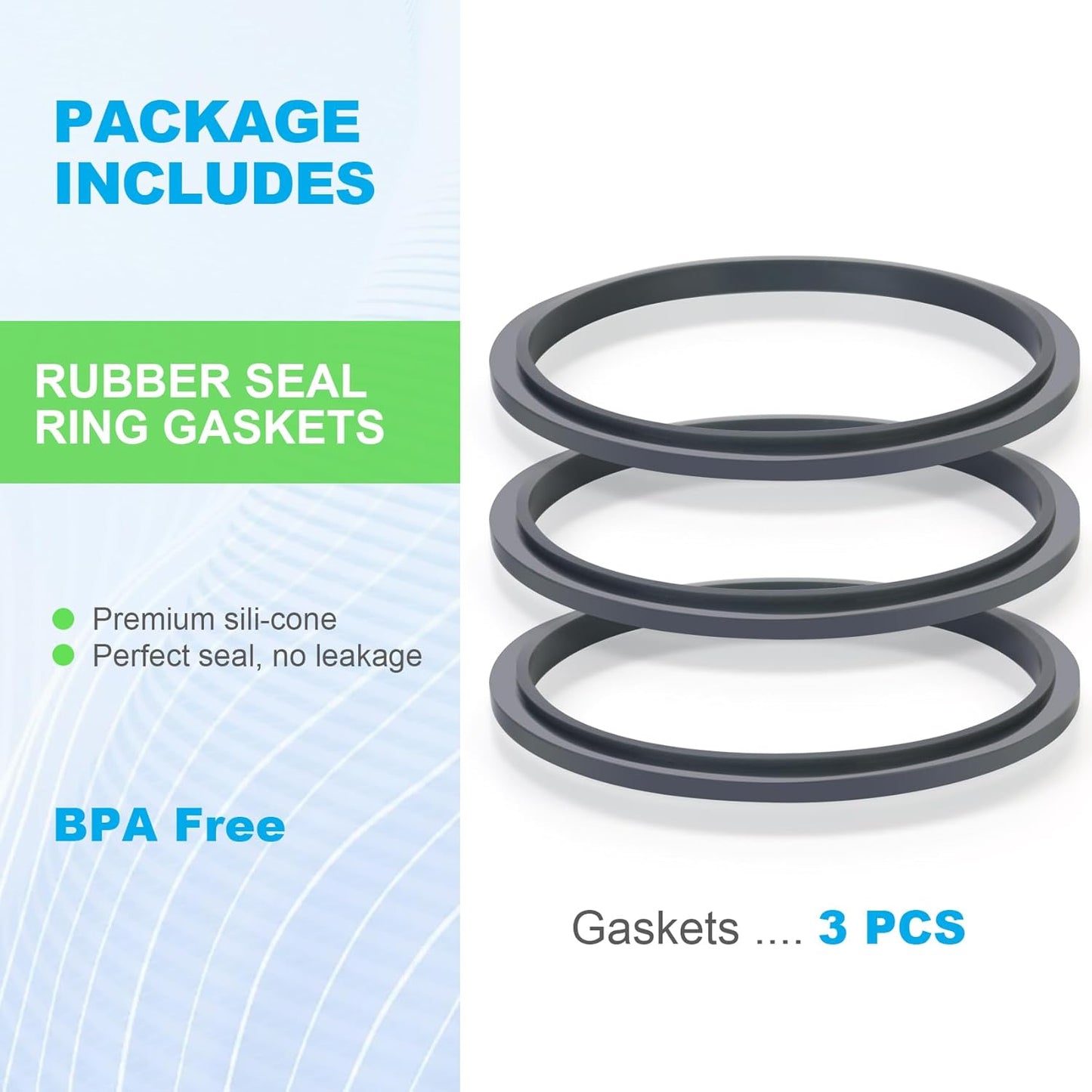 3PCS Premium Gasket Replacement Parts and Accessories for Nutribullet 900 Series Blender 600W and 900W, Rubber Seal Rings Compatible with Nutribullet Pro 900