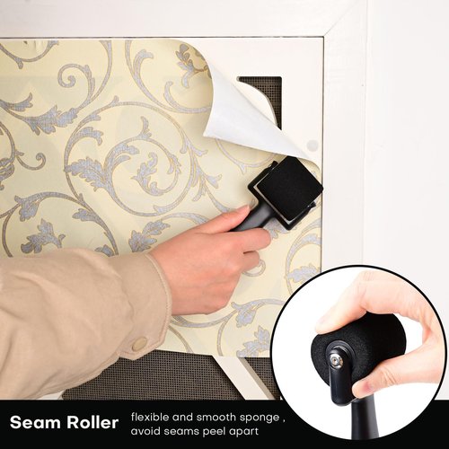 NEWISHTOOL Wallpaper Smoothing Tool for Applying Peel and Stick Contact Paper, Vinyl Backsplash Tile, Wallpapr Tools with Sponge Seam Roller, Purple Smoother, Felt Squeegee, Precision Cutting Knife