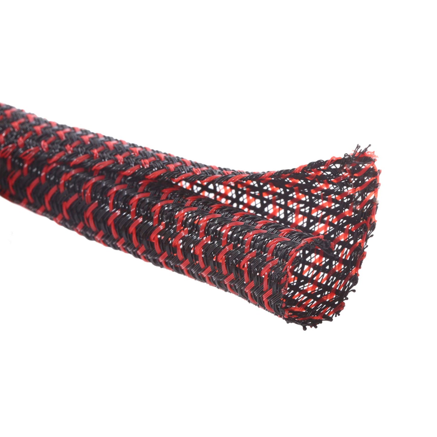 Alex Tech 25ft - 1/2 inch Cord Protector Wire Loom Tubing Cable Sleeve Split Sleeving For USB Cable Power Cord Audio Video Cable – Protect Cat From Chewing Cords - Blackred