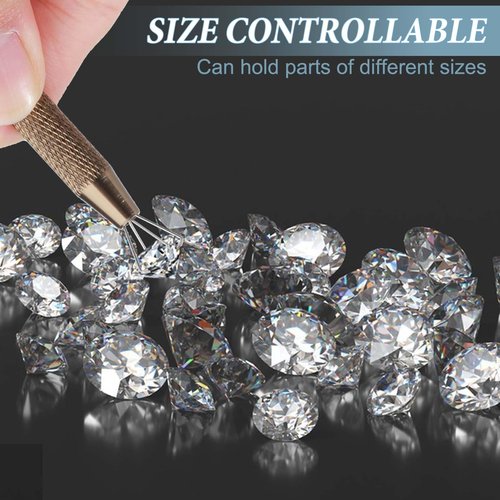 2 Pcs Piercing Ball Grabber Tool, Mini Grabber Pen Stainless Steel 4-Claw Pick up Tool, Small Parts Pickup Grabber, Piercing Ball Holder Jeweler Pickup Tool for Jewelry Craft, Jewel Diamond Pick up