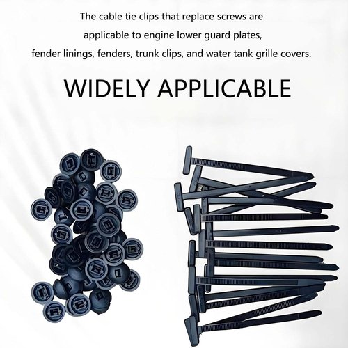Nylon Universal Cable Tie Buckle, 30PCS Heavy Duty Self-Locking Zip Ties with Button Lock, UV-Resistant Fasteners for Car Fender Trunk Repair, Wire Bundling, Home & Garage Use