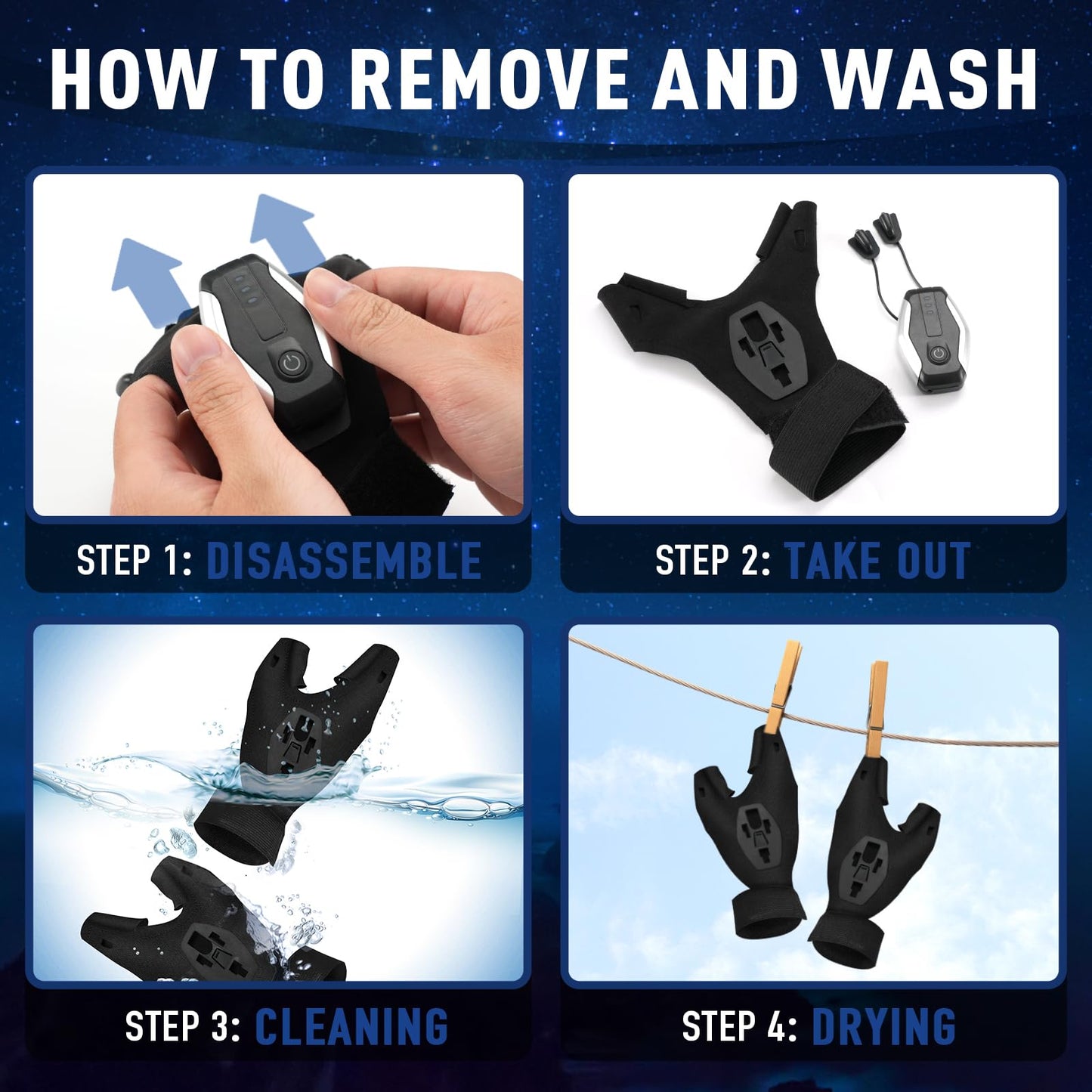 BIIB Rechargeable Flashlight Gloves Birthday Gifts for Men, Gifts for Men Dad Him Grandpa Husband, Dad Gift from Daughter, Unique Mens Gift, Cool Gadgets for Mens, Camping Essentials