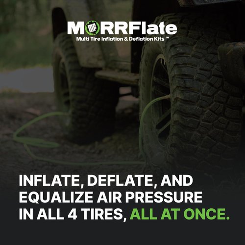 MORRFlate TenSix PSI Pro 10.6 CFM 12V Portable Dual Cylinder Offroad Air Compressor | PSI Pro Technology Set Your PSI and Walk Away | 4FT Stainless Steel Hose | Includes Carry Bag and Gloves