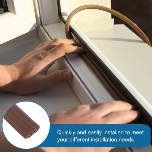 PATIKIL 3/8 Inch x 20 ft Weather Stripping Door Seal Strip, Self Adhesive Silicone Seal Tape fit 1-2mm for Door Frame Window, Brown