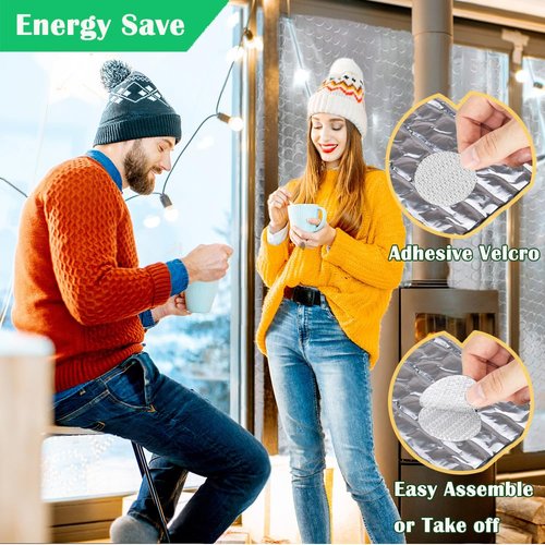 Double Reflective Insulation Foam 23.6inch×120Inch, 6MM Thick Reflective Window Radiant Barrier B2 Fireproof Aluminum Foil Bubble Insulation Roll for Keep Heat, Thermal Heat Block