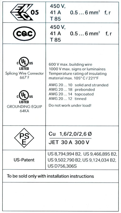 Wago 221-612 Lever-Nuts 10AWG 2 Conductor Compact Wire Connectors 50 PK