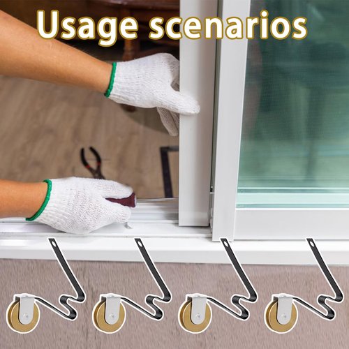 4 Pack Sliding Screen Door Tension Spring Fits for M-Shaped Rollers, 1-1/4" Concaved Steel Ball Bearing Replaces B 512, B 513, and B 746 Both top and Bottom are Replaceable