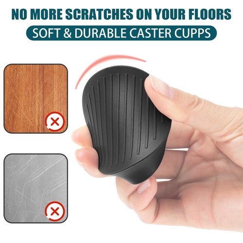 2 x 2 Rubber Caster Cups, Round Non Slip Furniture Pads, Non Skid Furniture Cups, Anti-Slip Gripper Furniture Caster Floor Grip, Anti Skid Leg Coasters Floor Protector for Bed Couch Stoppers(4 Pack)