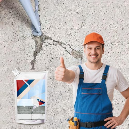 Concrete Crack Filler, Heavy-Duty Concrete Crack Repair Adhesive, Quick-Drying Caulking Sealant for Professionals, for Outdoor Concretes, Home Repairs, and Renovations (Grey,200G)