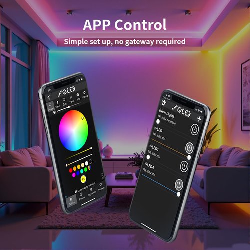 JAADOEY ESP32 Mini WLED LED Controller, Smart DIY Lighting, Easy Wiring, Compatible with Addressable RGB LED Strip Lights WS2811, WS2812, WS2813, WS2815, SK6812, TM1814, C-309WL-JD
