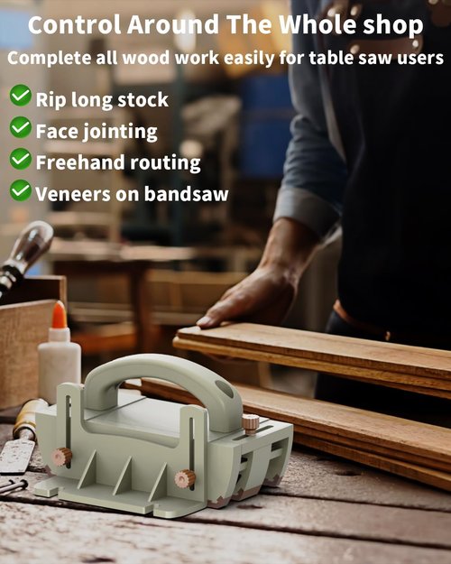 Kiahao Table Saw Push Block for Woodworking Router Tables Band Saws Jointers Pushblock Cuts Safe for Widgets Difficult Cuts ThinRips Dowel Cuts Prevent Kickback and Protect Hands